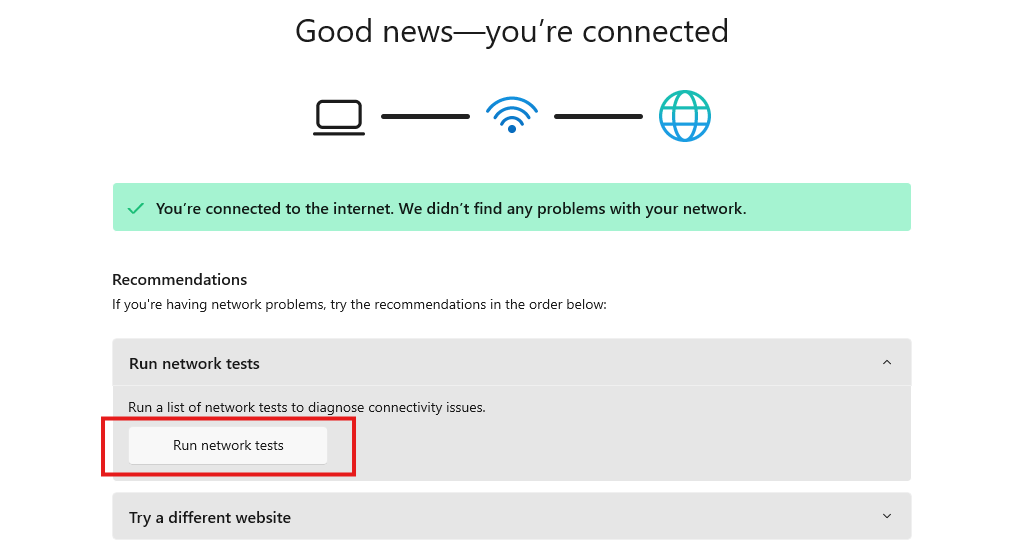 running a network test